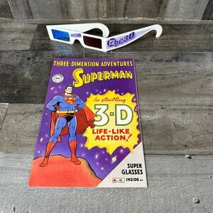 Three Dimension Adventures Superman 3-D Reprint 1997 W/ 3-D GLASSES!